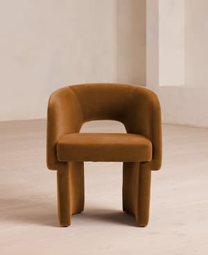 Morrell Dining Chair - Velvet - Mustard - Hover Image