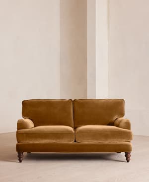 Arundel Two Seater Sofa - Velvet - Mustard - Hover Image