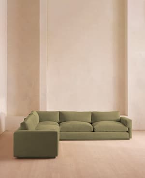 Mossley Corner Sofa - Velvet - Lichen - US - Hover Image