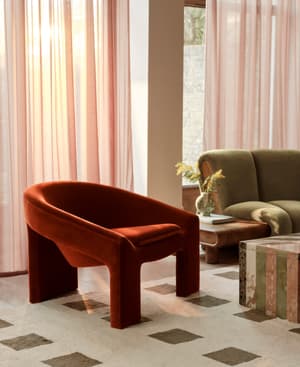 Dafne Armchair - Velvet - Rust - US - Listing Image
