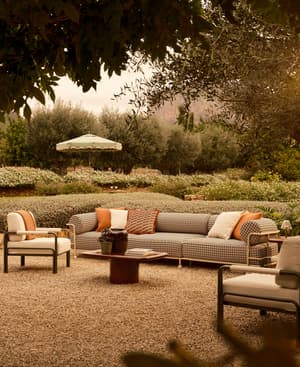 Gaspard Four-Seater Sofa - Monochrome Geometric - US - Hover Image