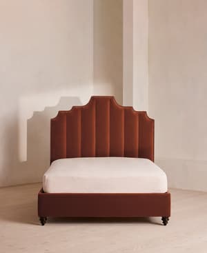 Gerrard Bed - Double - Velvet Rust - Hover Image