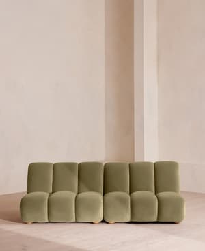Noelle Sectional Sofa - Four Seater - Velvet - Lichen - US - Listing Image
