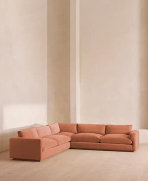 Mossley Corner Sofa - Velvet - Antique Rose  - US - Listing Image