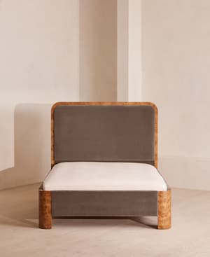Tremont Bed - Super King - Velvet - Taupe - Hover Image