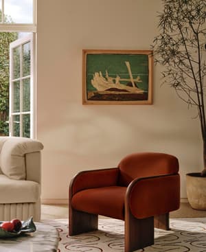 Eddie Armchair - Velvet - Rust - US - Hover Image