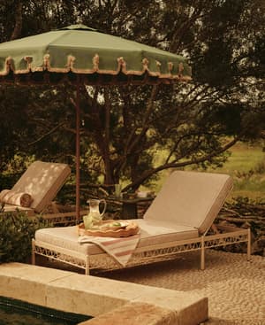 Alvaro Outdoor Sunlounger - Abstract Stripe - Desert Rose - Listing Image