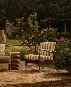 Theodore Outdoor Armchair - Babington House Stripe - US - Listing Image