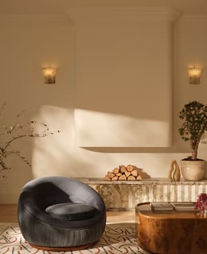 Abel Armchair - Velvet & Linen - Grey Blue - US - Hover Image