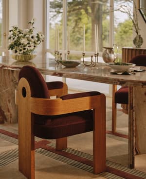 Emerson Dining Chair - Linen Chenille - Bordeaux - US - Listing Image