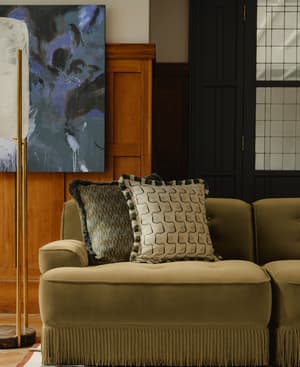 Elowen Modular Sofa - Three Seater - Velvet - Lichen UK - Hover Image