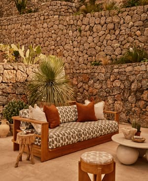 Madeira Outdoor - Three Seater Sofa - Geometric - Green US - Listing Image