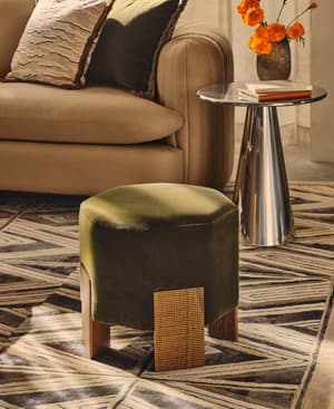 Alvin Footstool - Velvet - Olive - US - Listing Image