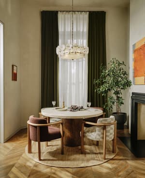 Ramsey Dining Table - Round - Travertine - Listing Image