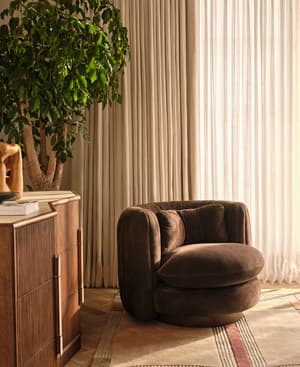 Vivienne Armchair - Linen Chenille - Chocolate - UK - Listing Image