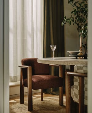 Aria Dining Chair - Boucle Jacquard - Aubergine - US - Listing Image