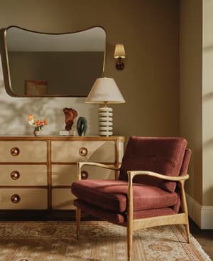 Theodore Burl Armchair - Linen Chenille - Bordeaux - UK - Listing Image