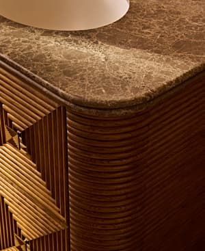 Kingsley Single Vanity Unit - Grey Emperador Marble - Hover Image