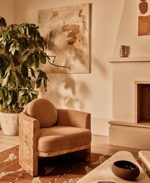 Carmen Armchair - Linen Chenille - Sand - UK - Listing Image