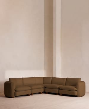 Vivienne Sectional Corner Sofa - Linen - Ochre - US - Listing Image