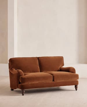 Arundel Two Seater Sofa - Velvet - Cinnamon - Hover Image