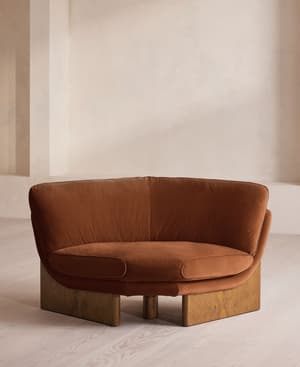 Tellis Corner Chair - Velvet - Cinnamon - US - Listing Image