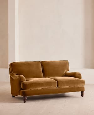 Arundel Two Seater Sofa - Velvet - Mustard - Hover Image
