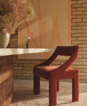 Laurie Dining Chair - Velvet - Rust - US - Listing Image