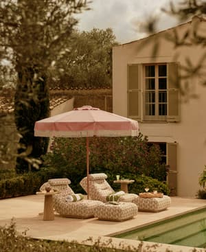 Celia Outdoor Sunlounger - Geometric - Natural - Listing Image