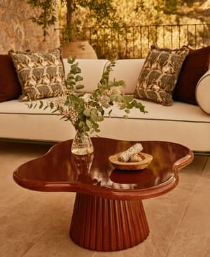 Dayton Outdoor Coffee Table - Concrete - Maroon - Listing Image