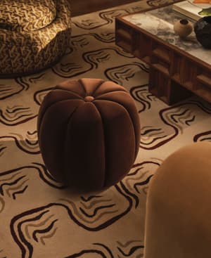 Sofia Footstool - Velvet - Chocolate - US - Listing Image