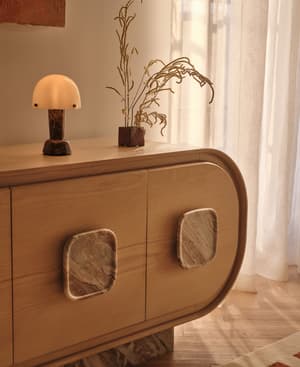 Rio Portable Lamp - Dark Emperador Marble - Listing Image