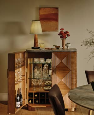 Kingsley Bar Cabinet - Grey Emperador Marble - Listing Image