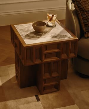 Ivy Side Table - Italian Ocean Grey Marble - Listing Image