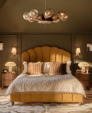 Manette Bed - Double - Linen - Turmeric - UK - Listing Image