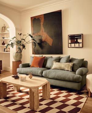 Audrey Three Seater Sofa - Linen - Sage - Listing Image