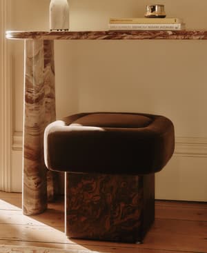 Ralph Footstool - Velvet - Chocolate - UK - Listing Image