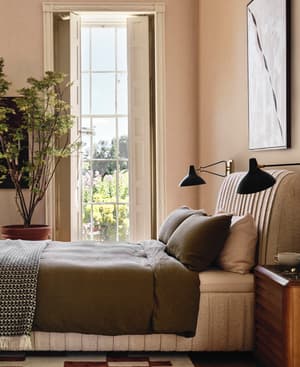 Luna Linen Duvet Cover - Olive - Double/Full - Listing Image