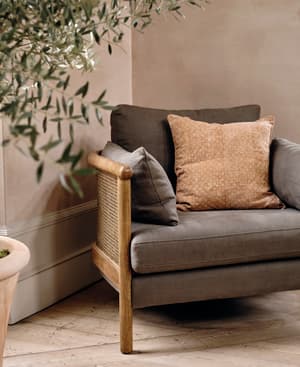 Sydney Cane Armchair - Washed Linen Charcoal - US - Listing Image