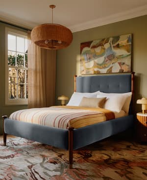 Paolo Bed - King - Velvet - Grey Blue - Listing Image