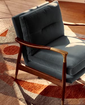 Theodore Armchair - Velvet - Grey Blue - Hover Image