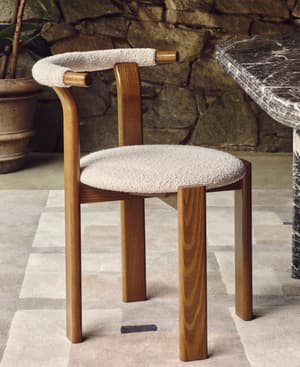 Pair of Zita Dining Chairs - Boucle - Natural - US - Hover Image
