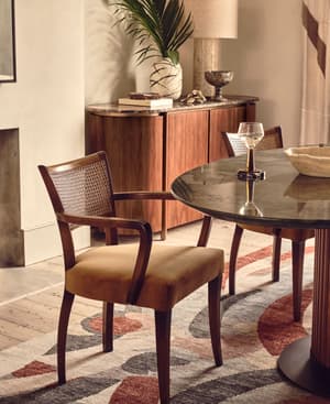 Molina Armchair - Cane Back - Velvet - Mustard - US - Listing Image