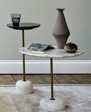Fleet Side Table - Large/Low - Terra Bianca Marble - Hover Image
