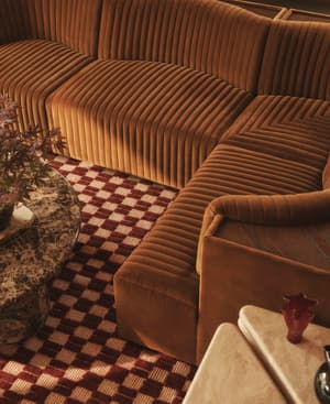 Hamish Modular Sofa - L-Shaped Sofa - Velvet - Mustard - UK - Hover Image