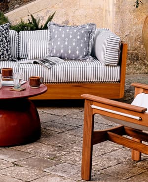 Monica Ikat Cushion - Blue - Hover Image