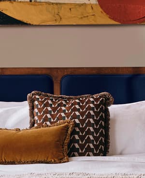 Phoebe Square Cushion - Ochre - Hover Image