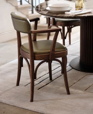 Hamilton Dining Chair - Ash & Leather - Green - Hover Image