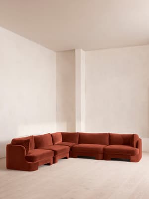 Odell Deeper Sit Modular Sofa - Corner Sofa - Velvet Rust UK - Hover Image