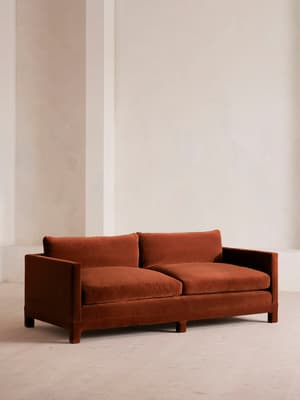 Ashford Three Seater Sofa - Velvet - Rust - US - Hover Image